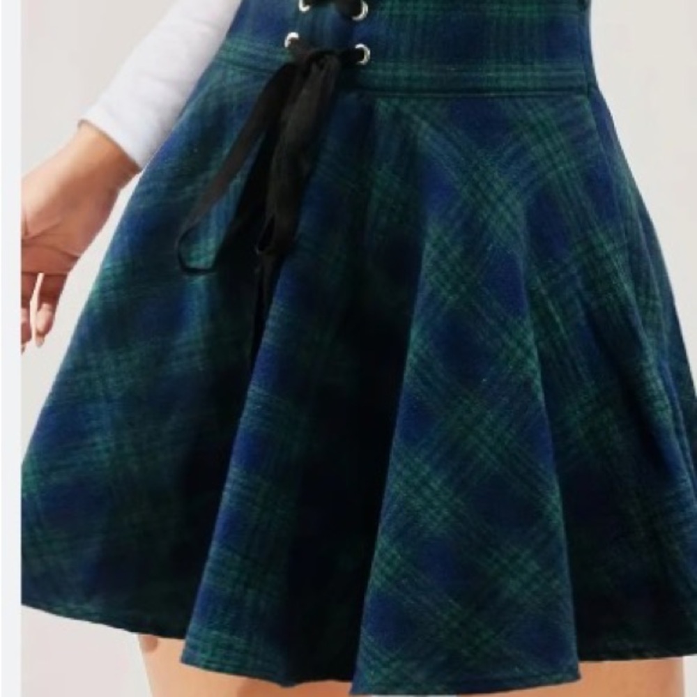Plaid Green and Blue Skirt